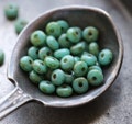 TURQUOISE PICASSO BITS .. 100 Premium Picasso Czech Glass Spacer Rondelle Beads 2x3mm (5020-100) .. jewelry supplies