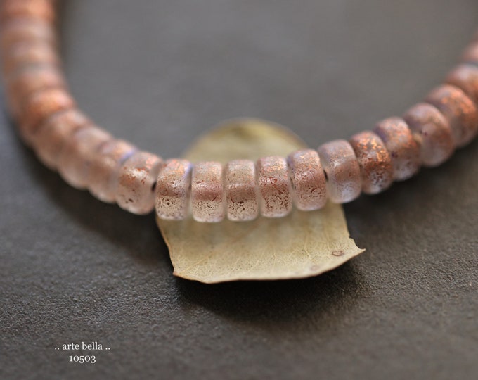 COPPER MYSTIC WHEELS .. 50 Premium Etched Czech Glass Heishi Rondelle Beads 3x6mm (10503-st) .. jewelry supplies