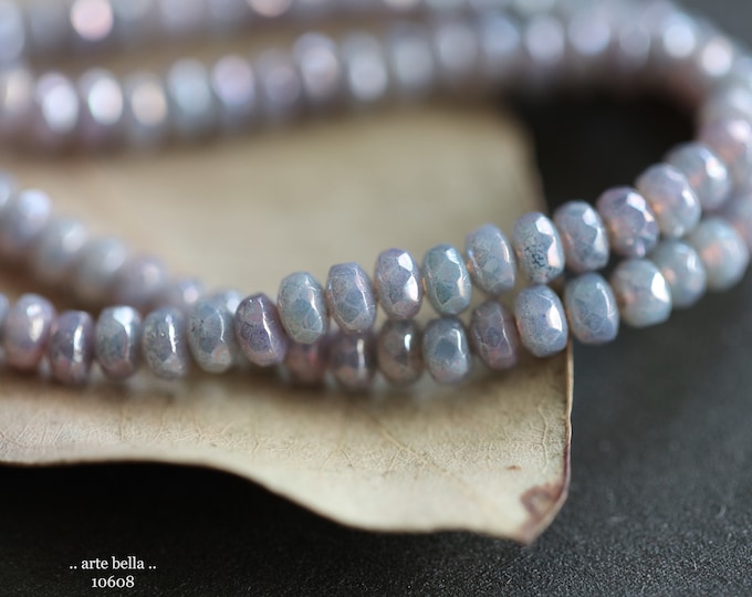 MYSTIC THISTLE MIX .. 50 Premium Czech Glass Faceted Rondelle Beads 2x4mm (10608-st) .. jewelry supplies