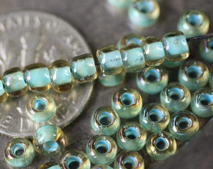 back in stock .. SEASCAPE .. 100 Japanese TOHO Glass Seed Beads Size 6/0 4x3mm (2285-100) .. jewelry making supplies