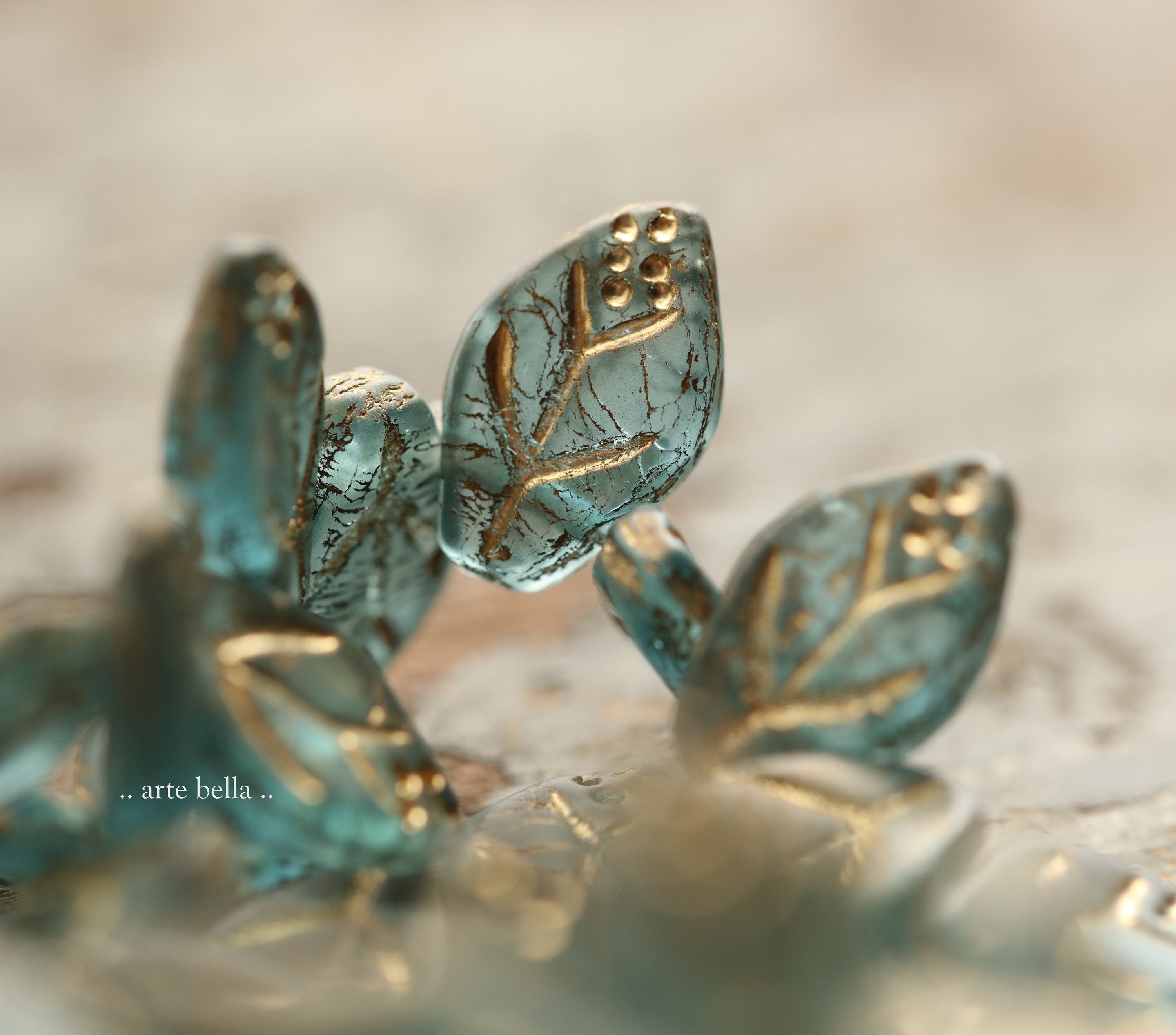 Glass Leaf Beads