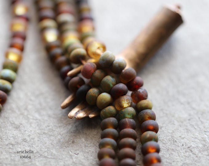 back in stock .. Matte CIRCUS SEED MIX No. 10663 .. 20" Premium Picasso Czech Aged Matte Glass Seed Bead Mix Size 6/0 (10664-st)