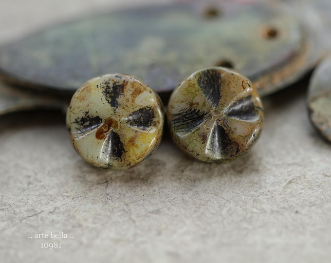 New .. BLACK BONE RELICS .. 6 Premium Picasso Czech Glass Maltese Cross Bead Mix 14x5mm (10981-6) .. rosary supplies