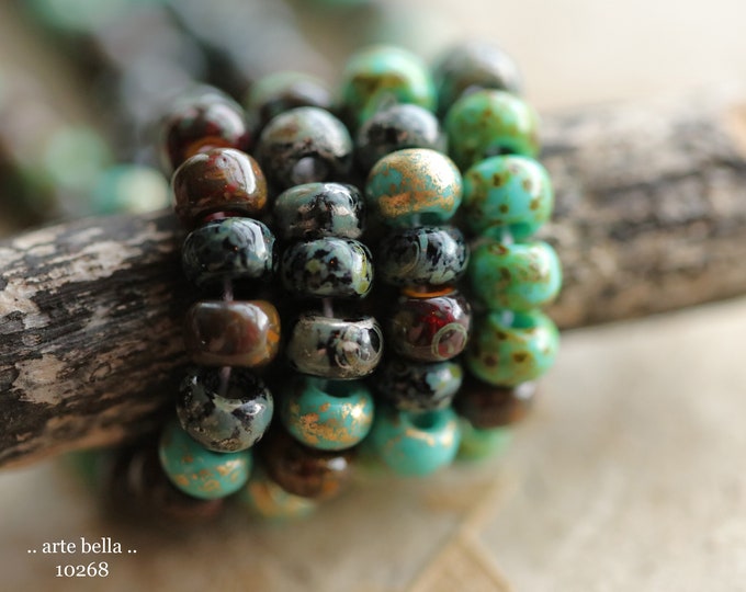 DUSK SEED BEADS No. 10268 .. 20" Strand Premium Picasso Metallic Luster Czech Glass Seed Bead Mix Size 2/0 5x6mm (10268-st)