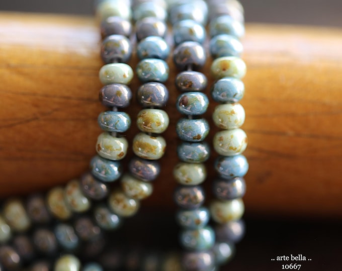 SPRING MEADOW SEEDS No. 10667 .. 20" Premium Luster Picasso Czech Aged Glass Seed Bead Mix Size 6/0 (10667-st) .. jewelry supplies