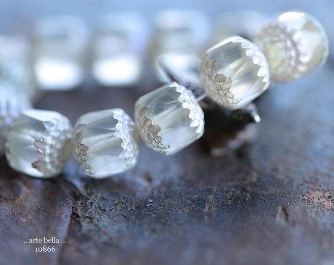 SMASHING CATHEDRALS 10mm .. 12 Premium Matte AB Czech Glass Cathedral Beads (10866-st) .. jewelry supplies