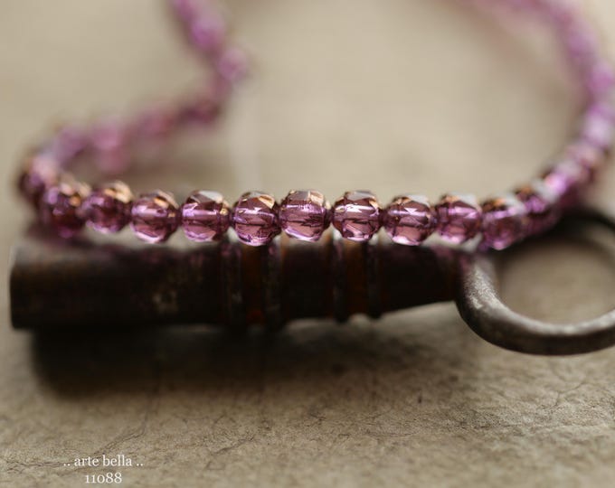 BRONZED PLUM BEBE Cathedrals .. New 40 Premium Czech Glass Faceted Cathedral Beads 4mm (11088-st) .. jewelry supplies