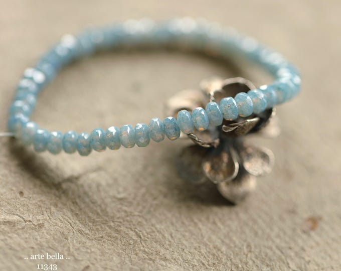 New .. BLUE MOON BITS .. 50 Czech Glass Faceted Rondelle Beads 2.5x4mm (11343-st) .. jewelry making supplies