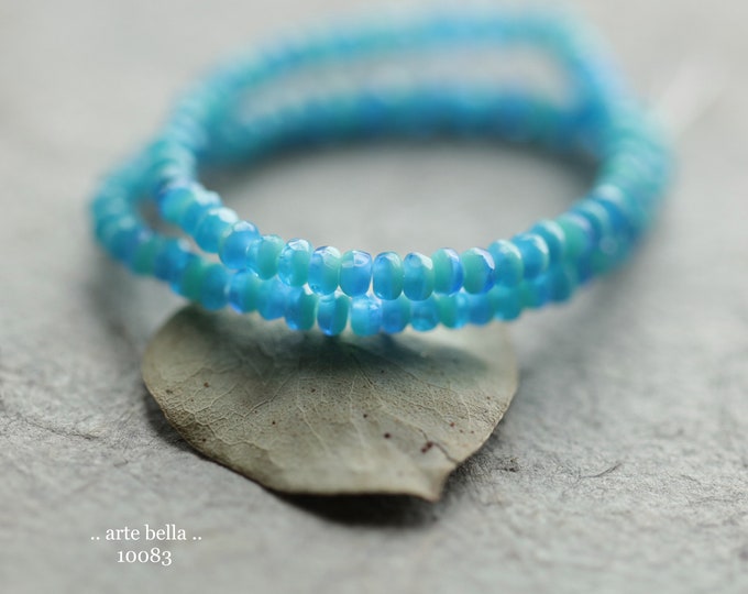 SIMPLY BEACHY BITS .. 50 Premium Czech Glass Gem Cut Micro Faceted Rondelle Beads 3x2mm (10083-st) .. jewelry supplies