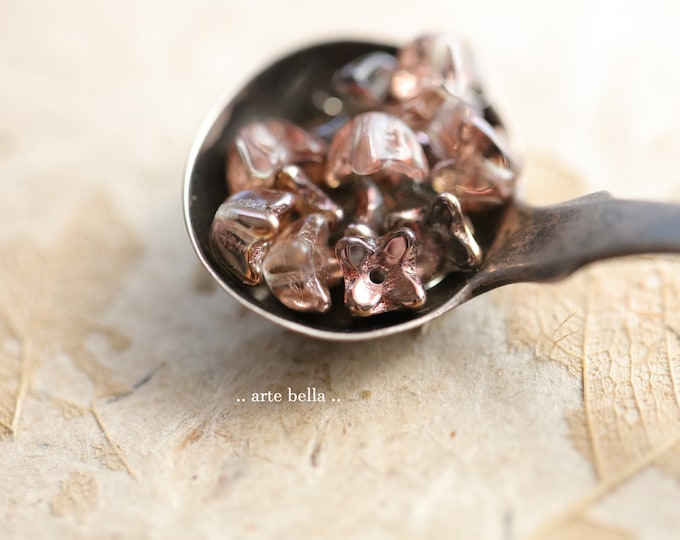 APOLLO GOLD CAPS .. 50 Premium Czech Glass Flower Bead Caps 5mm (9788-st) .. jewelry supplies