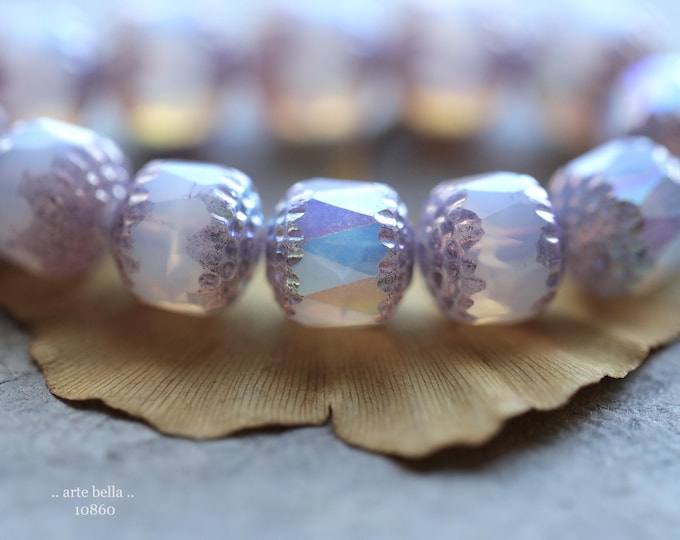 MYSTIC LILAC CATHEDRALS 10mm .. 12 Premium Czech Glass Faceted Cathedral Beads (10860-st) .. jewelry supplies