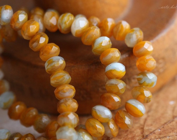 CITRUS ICE BABIES .. 30 Premium Czech Glass Faceted Rondelle Beads 3x5mm (B16-st) .. jewelry supplies