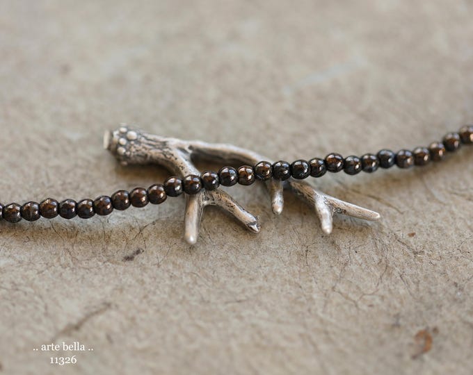 New .. BRONZED BLACK BITS .. 100 Tiny Premium Bronze Picasso Czech Glass Round Druk Beads 2mm (11326-st) .. jewelry supplies