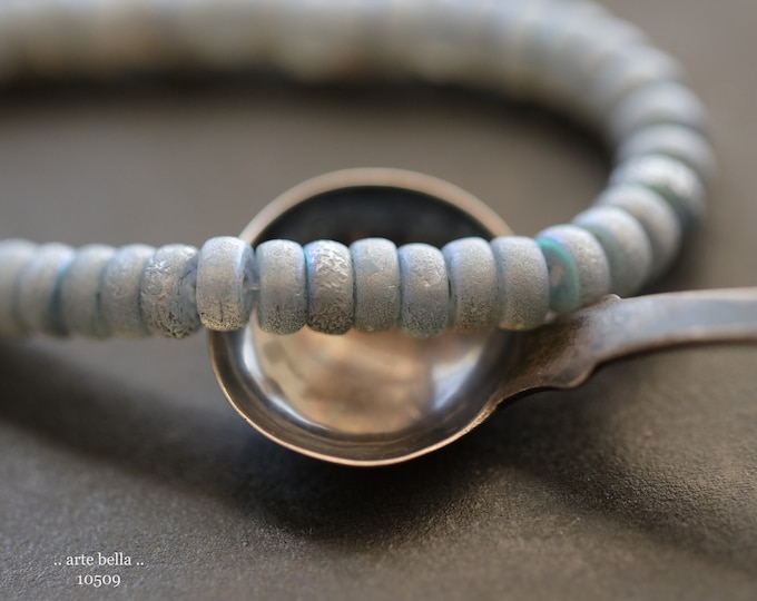 SILVERED GRAY WHEELS .. 50 Premium Etched Czech Glass Heishi Rondelle Beads 3x6mm (10509-st) .. jewelry supplies
