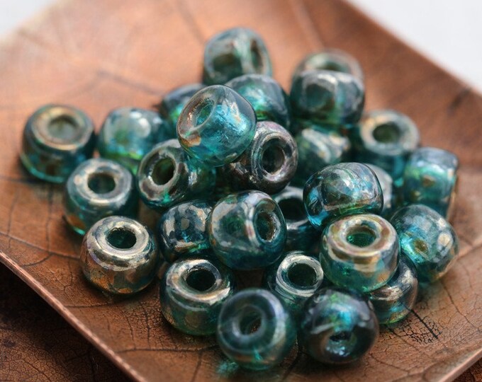 SILVERED AQUAMARINE SEEDS .. 30 Premium Matubo Czech Glass Seed Beads Size 2/0 (8191-30)
