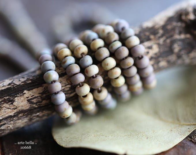 Matte SPRING MEADOW SEEDS No. 10668 .. 20" Premium Etched Picasso Czech Glass Aged Seed Bead Mix Size 6/0 (10668-st) .. jewelry supplies