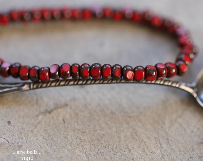 New .. ROASTED PEPPER SEEDS .. 50 Premium Picasso Czech Glass Faceted Seed Beads Size 6/0 4x3mm (11416-st) .. jewelry supplies