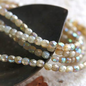 back in stock .. MYSTIC GLOW BITS 3mm .. 50 Premium Czech Glass Faceted Round Beads (7065-st) .. jewelry supplies