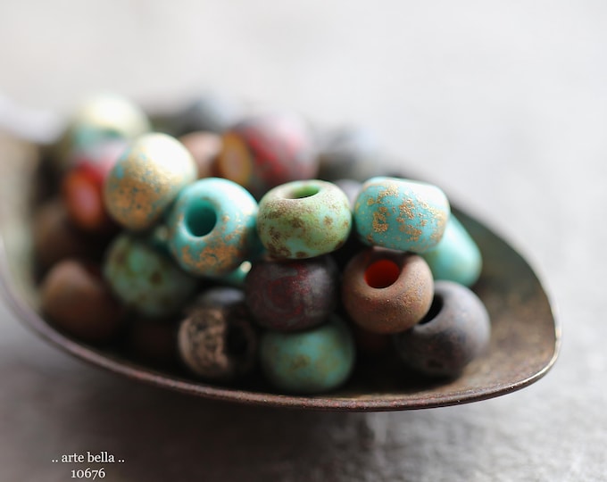 Matte TWILIGHT SEED MIX No. 10676 .. 30 Premium Metallic Picasso Czech Glass Aged Seed Bead Mix Size 31/0 (10676-30) .. jewelry supplies
