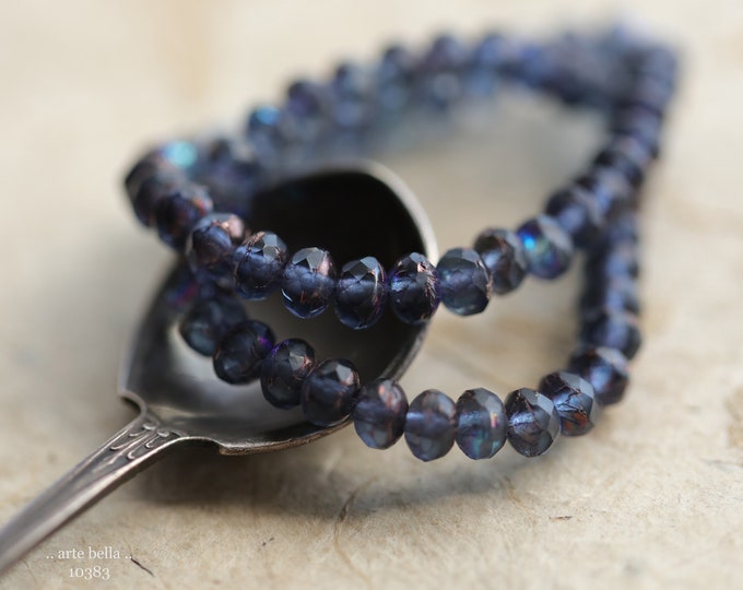 back in stock .. MYSTIC MONTANA BABIES .. 30 Premium Czech Glass Faceted Rondelle Beads 3x5mm (10383-st) .. jewelry supplies