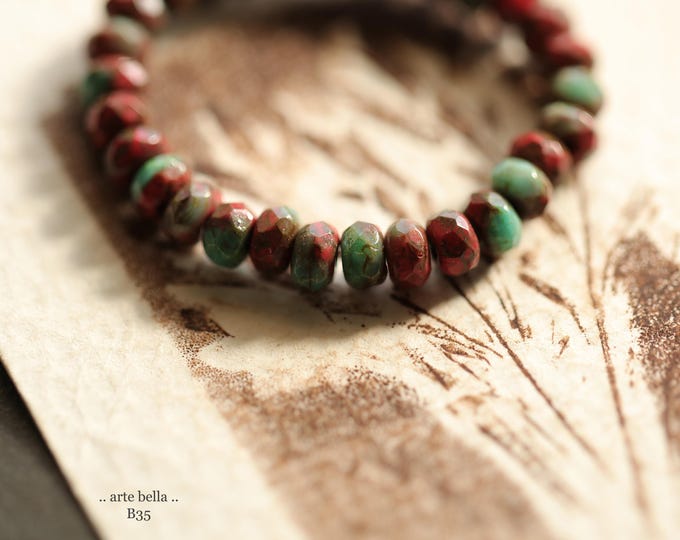 ARIZONA BABIES .. 30 Premium Picasso Czech Glass Faceted Rondelle Beads 3x5mm (B35-st) .. jewelry supplies