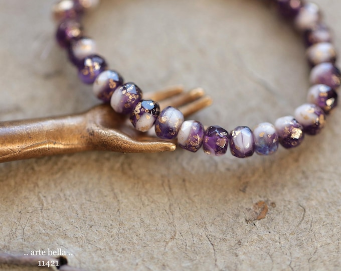 New .. GOLDEN GRAPE BABIES .. 30 Premium Czech Glass Faceted Rondelle Beads 3x5mm (11421-st) .. jewelry supplies