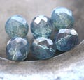 BLUE CASHMERE .. 6 Premium Luster Picasso Czech Glass Bead Mix 12mm (2901-6) .. jewelry supplies