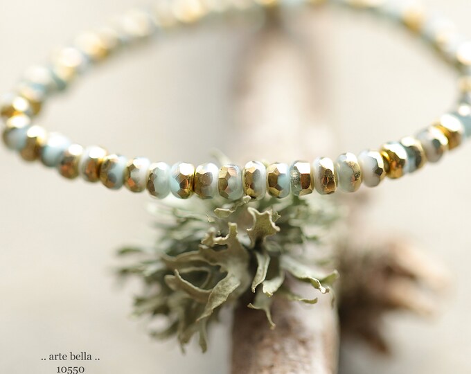 GOLDEN SKY BITS .. 50 Premium Czech Glass Gem Cut Micro Faceted Rondelle Beads 3x2mm (10550-st) .. jewelry supplies