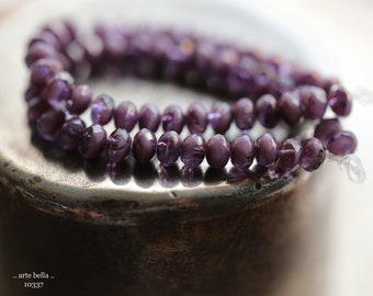 BRONZED PLUM BABIES .. New 30 Premium Czech Glass Faceted Rondelle Beads 3x5mm (10337-st)