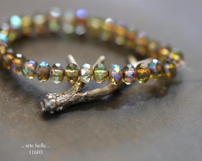 New .. MYSTIC RAINBOW BABIES .. 30 Premium Czech Glass Faceted Rondelle Beads 3x5mm (11603-st) .. jewelry making supplies