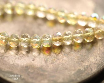 MYSTIC CHARDONNAY PEBBLES .. 25 Premium Czech Glass Faceted Rondelle Beads 5x7mm (11358-st) .. jewelry supplies