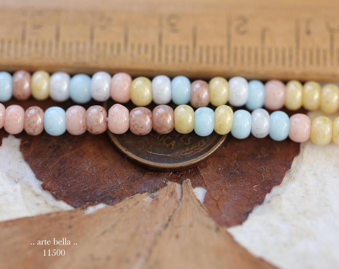New .. LUSTER PASTEL SEEDS .. 20" Strand Premium Metallic Luster Czech Glass Seed Bead Mix Size 6/0 4x3mm (11500-st)