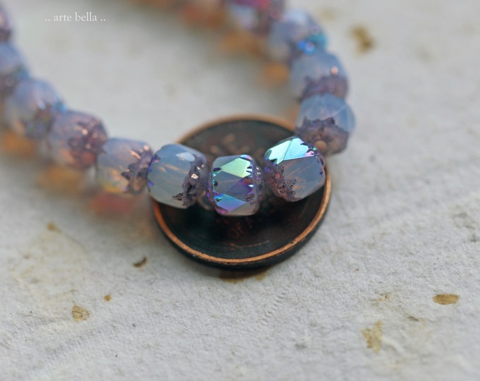 MYSTIC LILAC CATHEDRALS .. 20 Premium Czech Glass Faceted Cathedral Beads 6mm (9198-st) .. jewelry supplies