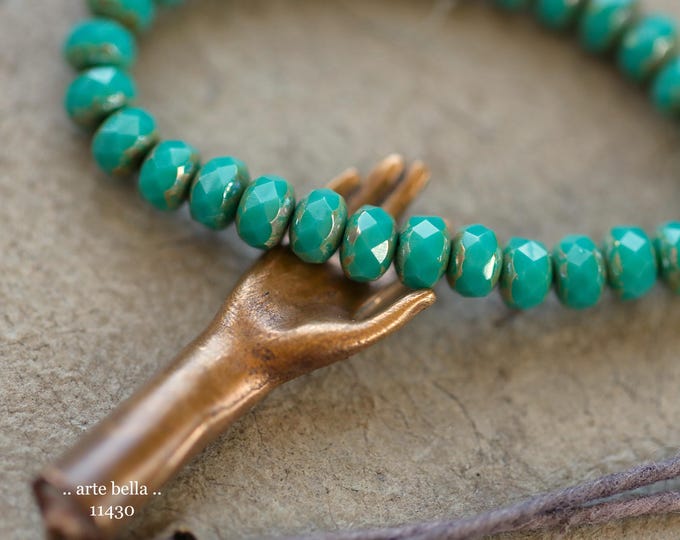 New .. SANDY OCEAN BABIES .. 30 Czech Glass Faceted Rondelle Beads 3x5mm (11430-st) .. jewelry supplies