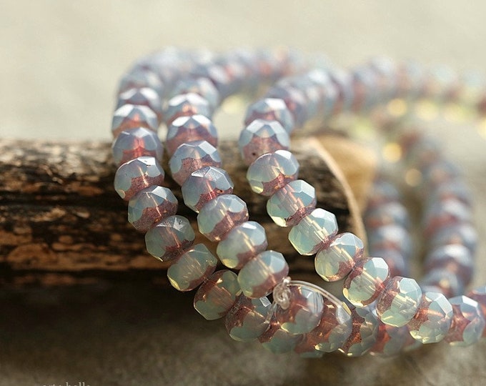 BRONZED GLOW BABIES .. 30 Premium Czech Glass Faceted Rondelle Beads 5x3mm (8936-st) .. jewelry supplies