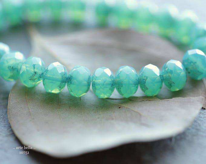 BRONZED OCEAN'S GLOW .. 25 Premium Czech Glass Faceted Rondelle Beads 6x8mm (10751-st) .. jewelry supplies
