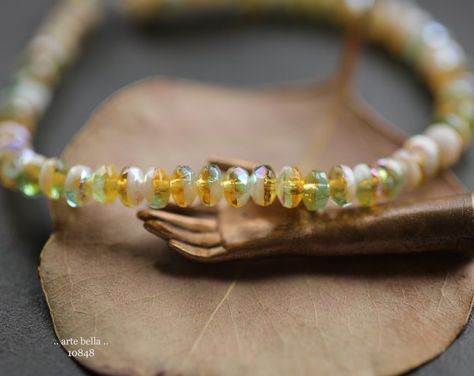 MYSTIC CANARY ISLAND Bits .. 50 Premium Czech Glass Faceted Rondelle Beads 2.5x4mm (10848-st) .. jewelry supplies