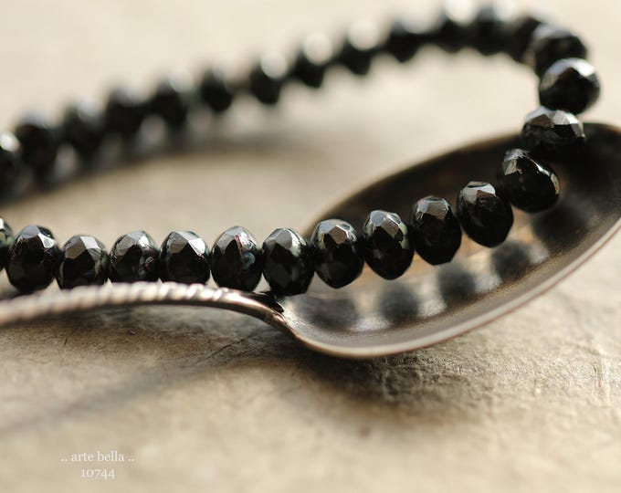 back in stock .. TWILIGHT BABIES .. 30 Premium Picasso Czech Glass Faceted Rondelle Beads 3x5mm (10744-st) .. jewelry supplies