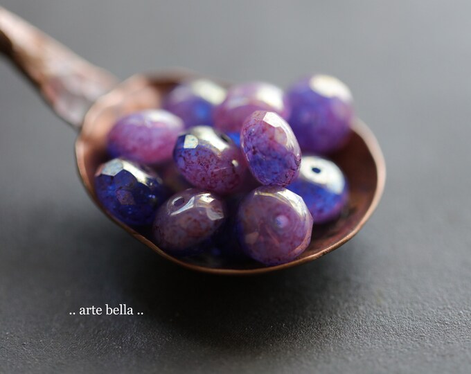 BRONZED LILAC MIX .. 25 Premium Czech Glass Faceted Rondelle Beads 6x9mm (9915-st)