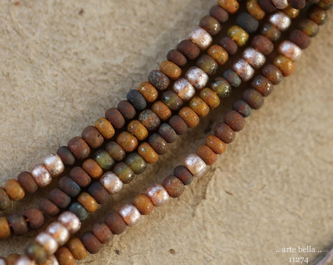 New .. Matte CIRCUS SEED MIX .. 20" Premium Picasso Metallic Luster Czech Glass Seed Bead Mix Size 6/0 (11274-st) .. jewelry supplies