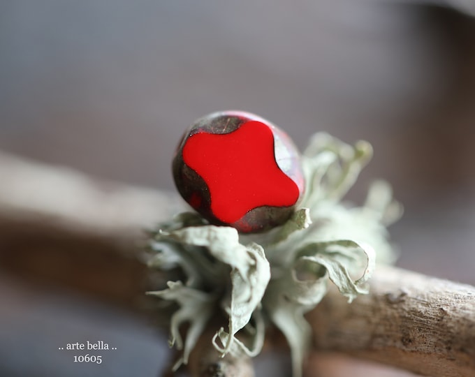 PEPPER DIAMOND WINDOWS .. 10 Premium Picasso Czech Glass Beads 9x8mm (10605-10) .. jewelry supplies