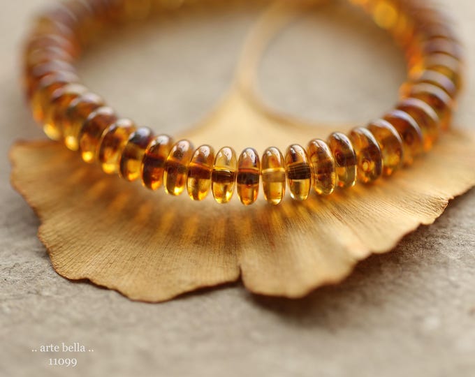 GOLDEN HONEY DISCS .. New 50 Premium Picasso Czech Glass Disc Spacer Beads 6mm (11099-st) .. jewelry supplies