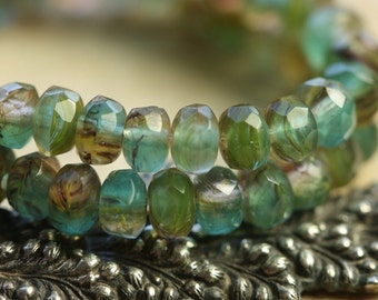 MESMERIZED .. 30 Premium Czech Glass Faceted Rondelle Beads 3x5mm (B32-st) .. jewelry supplies