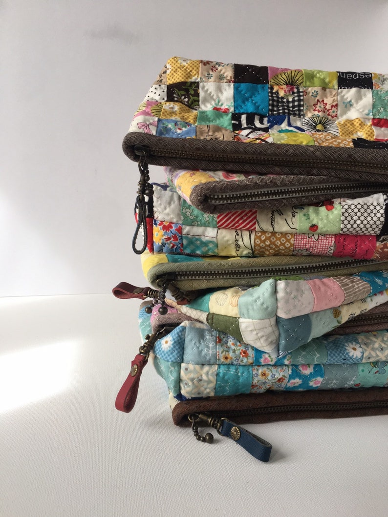 Milly Penny Square Style Patchwork Zippered Pouch