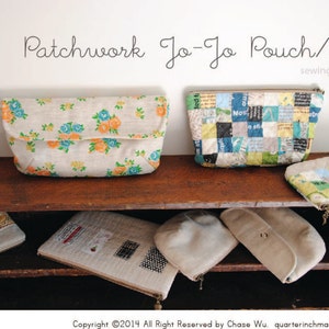 Patchwork Jo Jo Pouch/Clutch PDF Sewing Pattern image 1