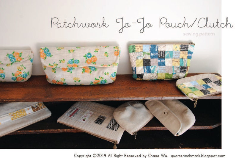 Patchwork Jo Jo Pouch/Clutch PDF Sewing Pattern image 1