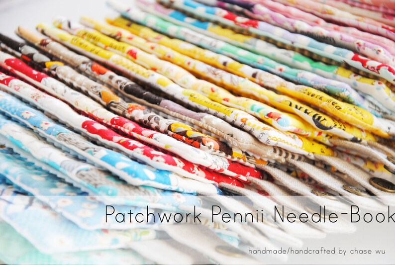 Patchwork pennii Needlebook and Pinnii cushion set: Robin Egg image 4