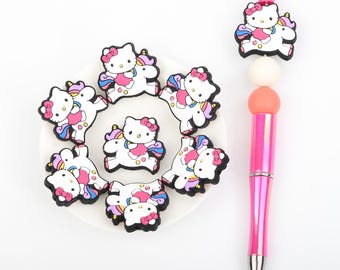 364# Animal Series：Unicorn Silicone Focal Beads,Focal Silicone Beads,Pencil beads,Focal Beads Bulk for making pens and keyrings.