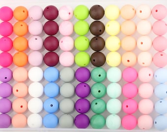 110-440pcs Silicone Beads, Bulk Silicone Beads, 9/12/15mm Wholesale Silicone Beads, Round Rubber Beads. DIY Silicone Beads