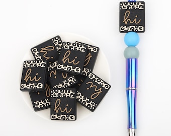 213# Leopard print HI Silicone Focal Beads,Focal Silicone Beads,Pencil beads,Focal Beads Bulk for making pens and Keychains.
